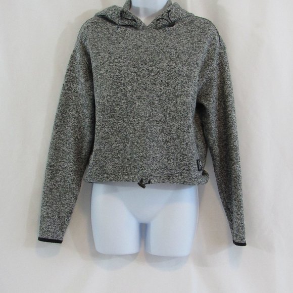 Victoria's Secret PINK - Women's S/P Hooded Cropped Gray Knit Pullover Sweater - Picture 2 of 7